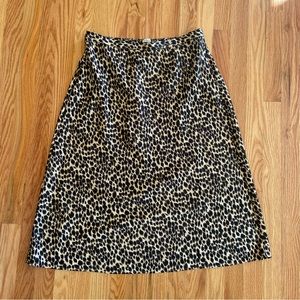 JCrew Leopard Midi Silk Skirt- Medium